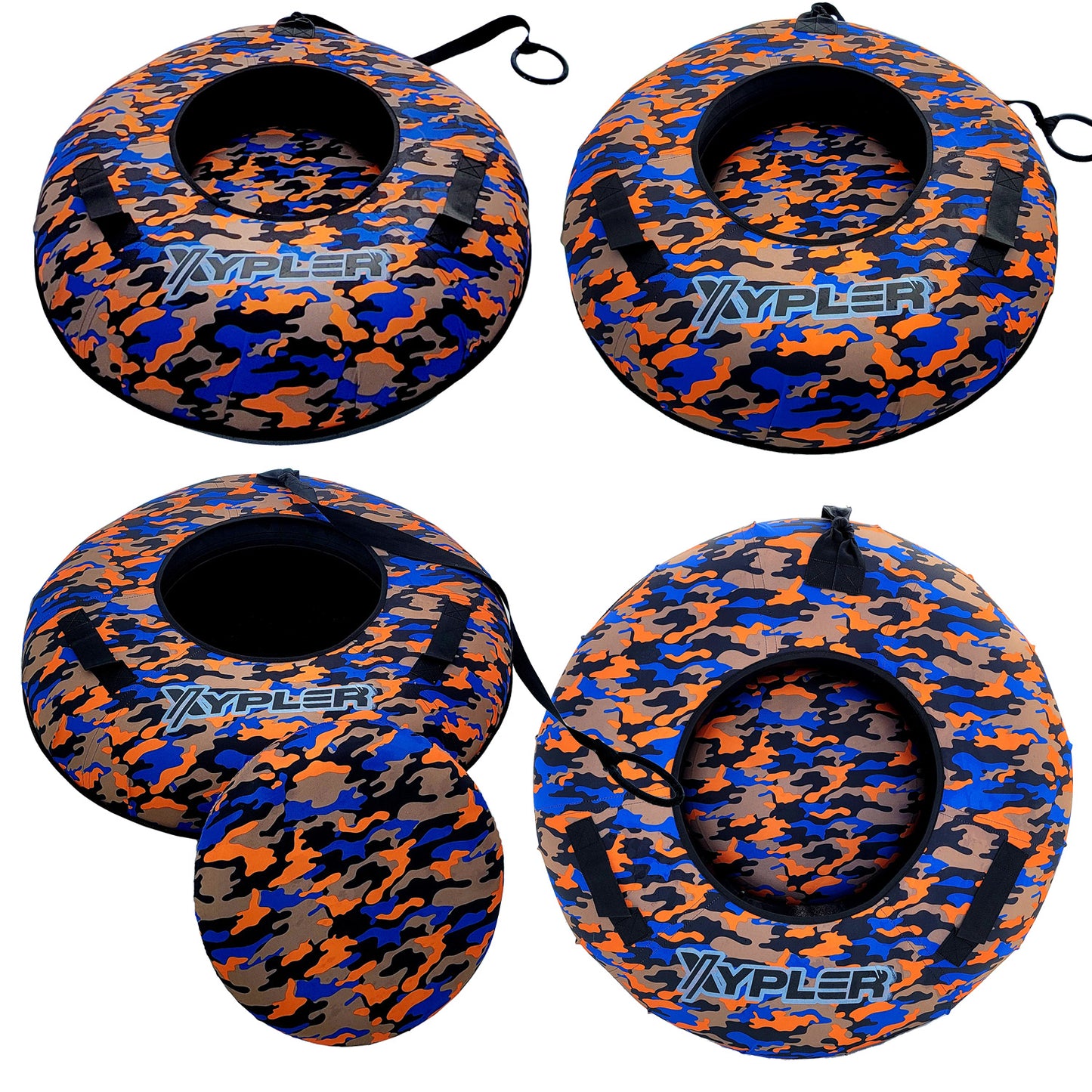 Orange Camo Hard Bottom Snow Tube