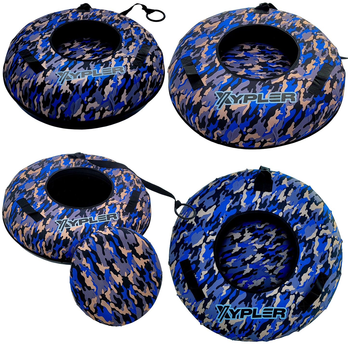 Blue Camo Hard Bottom Snow Tube